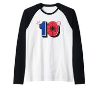 Marvel Super Heroes Spider-Man Numbers Tenth 10th Birthday Maglia con Maniche Raglan