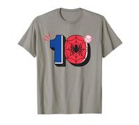 Marvel Super Heroes Spider-Man Numbers Tenth 10th Birthday Maglietta