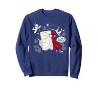 Marvel Super Heroes Spider-Man Ultimate Hero Notebook Sketch Felpa, Unisex per Adulti, Navy, XL