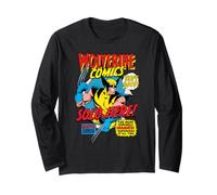 Marvel Super Heroes Wolverine Comics Sold Here Retro Vintage Maglia a Manica