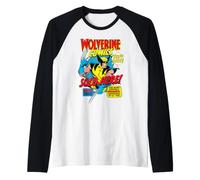 Marvel Super Heroes Wolverine Comics Sold Here Retro Vintage Maglia con Maniche Raglan