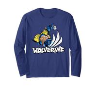Marvel Super Heroes Wolverine X-Men Graffiti Tag Style Maglia a Manica