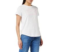 Marvel Logo Fumetto T-Camicia, Bianco (Bianco Bianco), 38 Donna