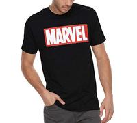 Marvel T-Shirt con Logo Classic Simple Comics, Nero, M Uomo