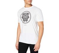 Marvel T-Shirt da Uomo con Il Simbolo della Pantera Nera, Bianca, Taglia S