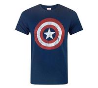 Marvel T-shirt da uomo con scudo di Captain America Blue Medium