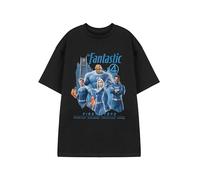 Marvel T-shirt Fantastic Four | T-shirt grafica opzioni per adulti unisex | Top girocollo a maniche corte | Abbigliamento scienziati, esploratori, protettori ed eroi | MCU Merch, Nero , M