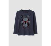 MARVEL, T-shirt Grigia A Maniche Lunghe In Puro Cotone Con Stampa Marvel Spider-man Per Bambino, Grigio, Taglia: 5-6