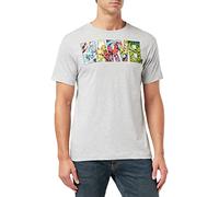MARVEL T-Shirt Manica Corta Comic Strip Logo Grigio Chiaro M