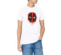 MARVEL T-Shirt Manica Corta Deadpool Paint Logo Bianco M