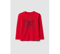 MARVEL, T-shirt Rossa A Maniche Lunghe In Puro Cotone Con Stampa Marvel Spider-man Per Bambino, Rosso, Taglia: 6-7