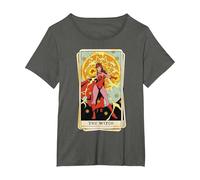 Marvel Tarot Scarlet Witch as The Witch Card Maglietta, Donna Plus-Size, Asfalto, 6X
