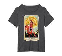Marvel Tarot Scarlet Witch as The Witch Card Maglietta, Donna Plus-Size, Grigio Scuro, 2X