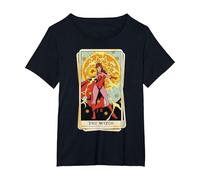 Marvel Tarot Scarlet Witch as The Witch Card Maglietta, Donna Plus-Size, Nero, 4X