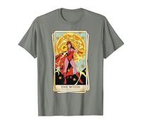 Marvel Tarot Scarlet Witch as The Witch Card Maglietta, Uomo, Verde Militare mélange, 3XL