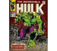 Marvel - Tela con l'Incredibile Hulk scatenato, 60 x 80 cm
