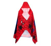 Marvel Telo Mare Bambino con Cappuccio Avengers Spider-Man, Asciugamano Microfibra 70x140 cm, Hulk e Captain America, Poncho Rapida Asciugatura Spiaggia e Piscina 3-8 Anni [18217 Rosso Spider-Man]