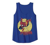 Marvel The Amazing Spider-Man Circle Ritratto Canotta, Donna, Blu Reale, XXL