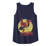 Marvel The Amazing Spider-Man Circle Ritratto Canotta, Donna, Navy, S