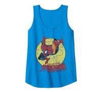 Marvel The Amazing Spider-Man Circle Ritratto Canotta, Donna, Zaffiro, XL