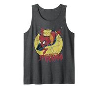 Marvel The Amazing Spider-Man Circle Ritratto Canotta, Uomo, Grigio Scuro, XL