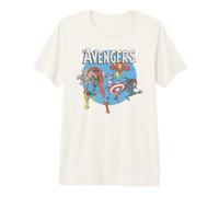 Marvel The Avengers Classic And Retro Group Portrait Vintage Maglietta Premium