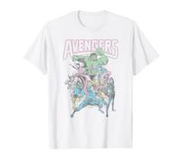 Marvel The Avengers Retro Classic Group Portrait Vintage Maglietta