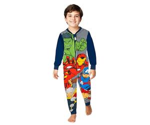 Marvel The Avengers Tuta per ragazzi - Tuta per bambini Pigiama a maniche lunghe Grigio/Blu, grigio/blu, 122-128