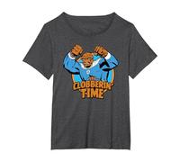 Marvel The Fantastic Four: First Steps Clobberin' Time Logo Maglietta, Donna Plus-Size, Grigio Scuro, 1X