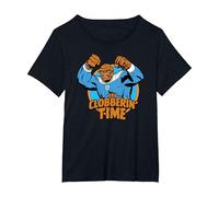 Marvel The Fantastic Four: First Steps Clobberin' Time Logo Maglietta, Donna Plus-Size, Nero, 6X