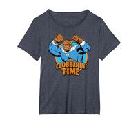 Marvel The Fantastic Four: First Steps Clobberin' Time Logo Maglietta, Donna Plus-Size, Pervinca, 1X