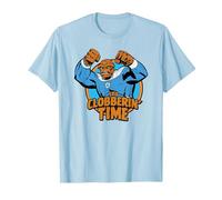 Marvel The Fantastic Four: First Steps Clobberin' Time Logo Maglietta, Uomo, Celeste, XL