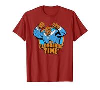 Marvel The Fantastic Four: First Steps Clobberin' Time Logo Maglietta, Uomo, Mirtillo Rosso, XL