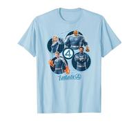 Marvel The Fantastic Four: First Steps Family Schematics Maglietta, Uomo, Celeste, L