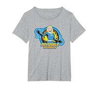 Marvel The Fantastic Four: First Steps Invisible Woman Toon Maglietta, Donna Plus-Size, Grigio Melange, 2X