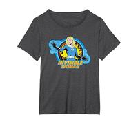 Marvel The Fantastic Four: First Steps Invisible Woman Toon Maglietta, Donna Plus-Size, Grigio Scuro, 6X