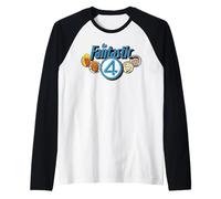 Marvel The Fantastic Four: First Steps Retro Team & Logo Maglia con Maniche Raglan