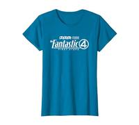 Marvel The Fantastic Four First Steps White Logo Maglietta, Donna, Zaffiro, XXL