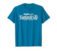 Marvel The Fantastic Four First Steps White Logo Maglietta, Uomo, Zaffiro, 3XL