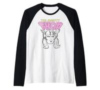 Marvel The Mighty Thor Classic Retro Comic Portrait Vintage Maglia con Maniche Raglan