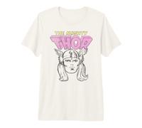 Marvel The Mighty Thor Classic Retro Comic Portrait Vintage Maglietta Premium