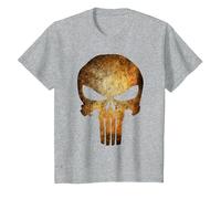 Marvel The Punisher Logo Anatomical Skull Maglietta, Bambini, Grigio Melange, 2 Anni