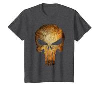 Marvel The Punisher Logo Anatomical Skull Maglietta, Bambini, Grigio Scuro, 6 Anni