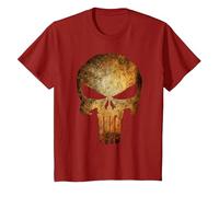 Marvel The Punisher Logo Anatomical Skull Maglietta, Bambini, Mirtillo Rosso, 8 Anni