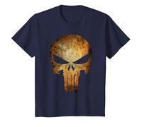 Marvel The Punisher Logo Anatomical Skull Maglietta, Bambini, Navy, 3 Anni