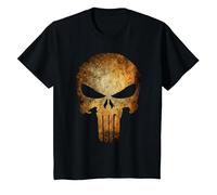 Marvel The Punisher Logo Anatomical Skull Maglietta, Bambini, Nero, 8 Anni