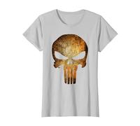 Marvel The Punisher Logo Anatomical Skull Maglietta, Donna, Argento, 3XL