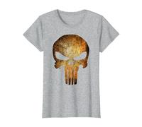 Marvel The Punisher Logo Anatomical Skull Maglietta, Donna, Grigio Melange, 3XL