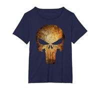 Marvel The Punisher Logo Anatomical Skull Maglietta, Donna Plus-Size, Navy, 2X