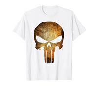 Marvel The Punisher Logo Anatomical Skull Maglietta, Uomo, Bianco, 5XL